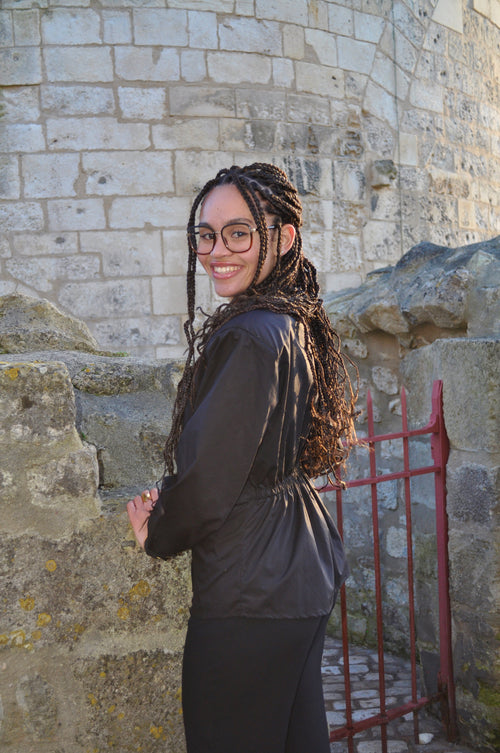 Chemise Noire sans col