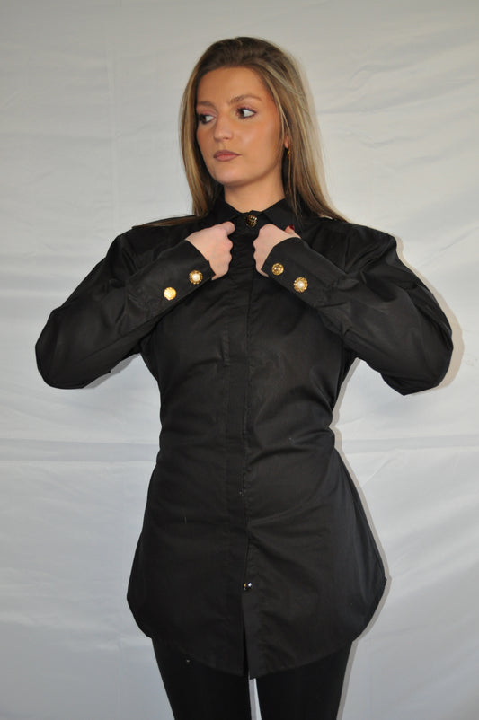 Chemise Noire avec col