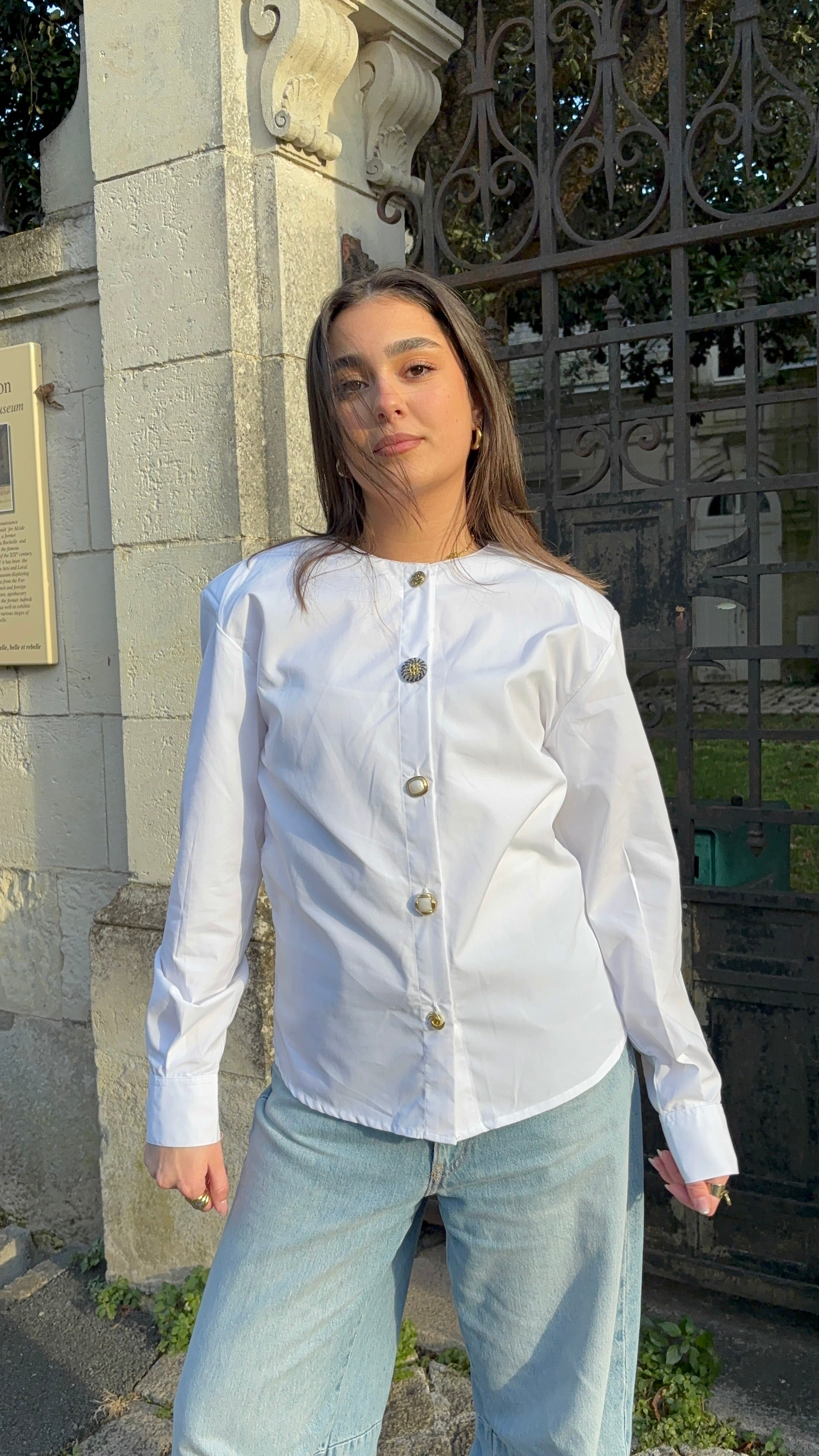 Chemise Blanche sans col