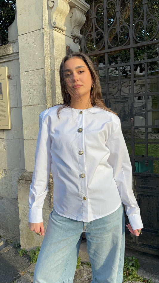 Chemise Blanche sans col